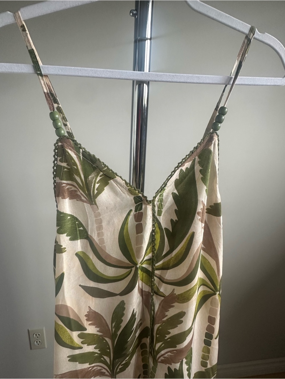 NWT True Destinations Tropical Palm Print V-Neck Maxi Dress S Resort Vacation - Picture 3 of 9